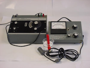 Fig. 1: A laboratory bench conductivity meter (left) and a portable conductivity meter (right).