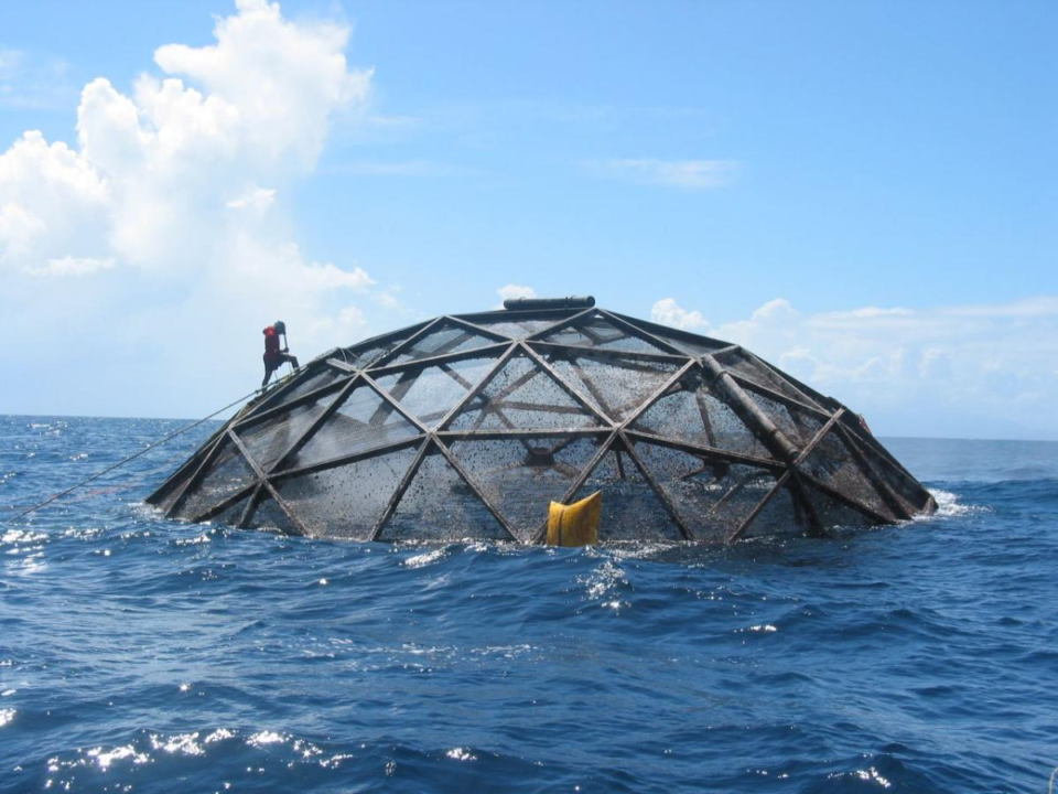 The Aquapod is a free-floating fish farm